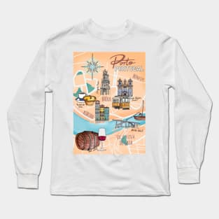 Map of Porto Long Sleeve T-Shirt